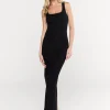 365 Sculpting Lounge Square Neck Maxi Dress - Shadow Black