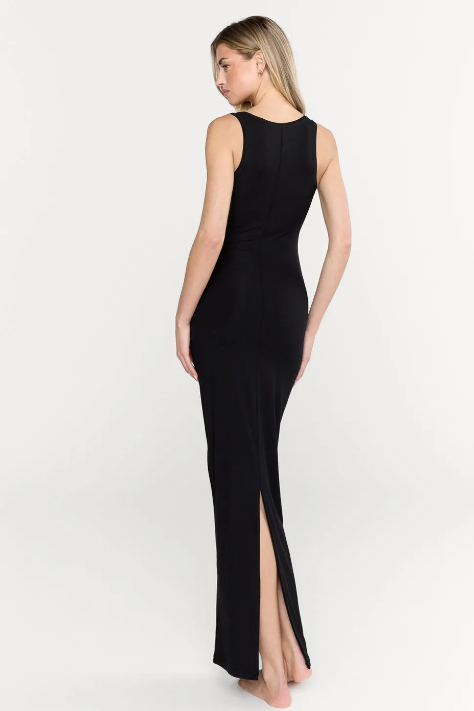 365 Sculpting Lounge Square Neck Maxi Dress - Shadow Black