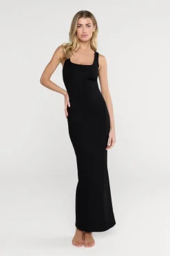 365 Sculpting Lounge Square Neck Maxi Dress - Shadow Black