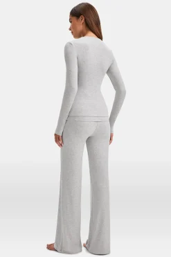 365 Sculpting Lounge Top - Grey Marl