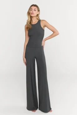 365 Sculpting Lounge Wrap Waist Wide Leg Trousers - Dark Olive