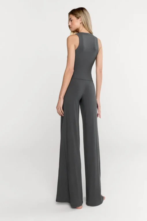 365 Sculpting Lounge Wrap Waist Wide Leg Trousers - Dark Olive