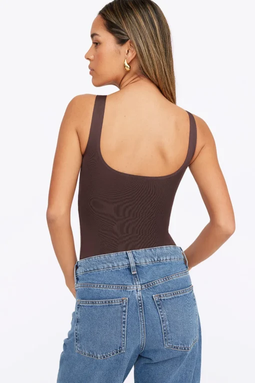 365 Second Skin Scoop Neck Bodysuit - Espresso