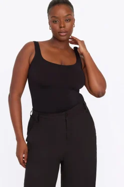 365 Second Skin Scoop Neck Bodysuit - Shadow Black