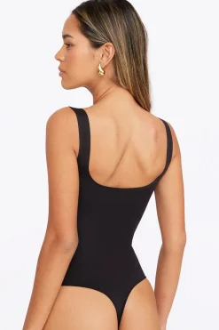 365 Second Skin Scoop Neck Bodysuit - Shadow Black