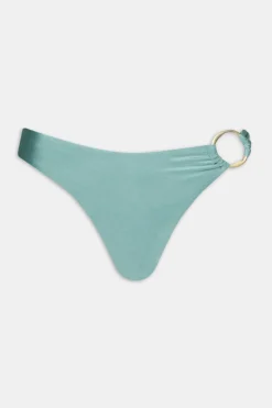 Asymmetric Gold Ring Bikini Bottom - Teal