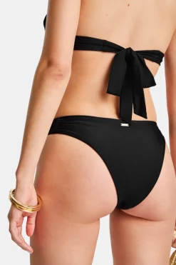 Asymmetric Gold Ring Bikini Bottom - Black Onyx