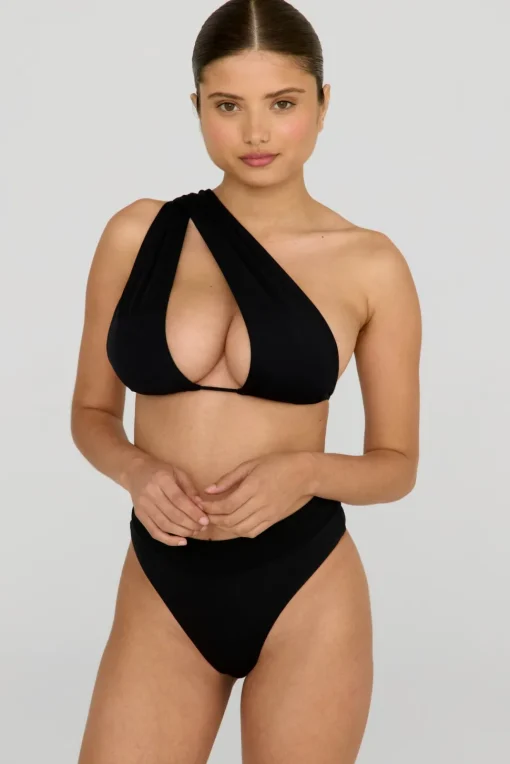 Celeste Multiway Halter Bikini Top - Shadow Black