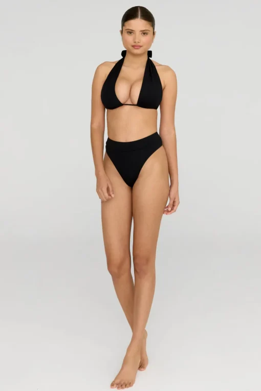 Celeste Multiway Halter Bikini Top - Shadow Black