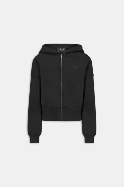 Cocoon Zip Through Hoodie - Black