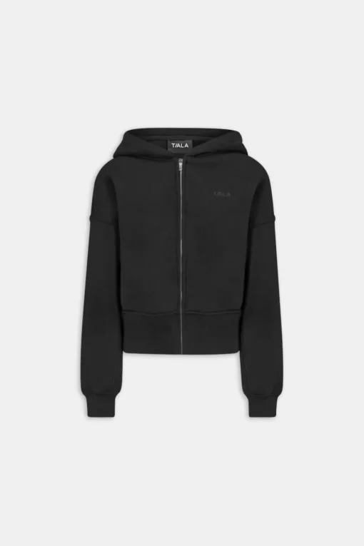 Cocoon Zip Through Hoodie - Black