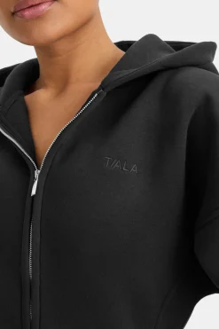 Cocoon Zip Through Hoodie - Black