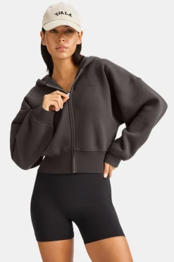 Cocoon Zip Through Hoodie - Americano
