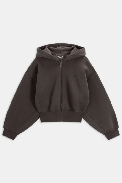 Cocoon Zip Through Hoodie - Americano