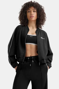 Contrast Piping Track Jacket - Shadow Black