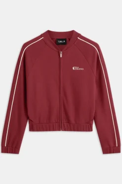 Contrast Piping Track Jacket - Vintage Red