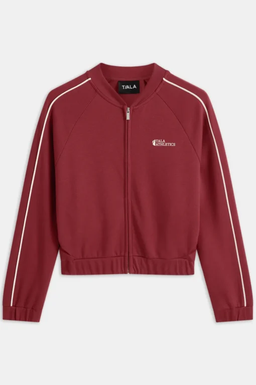 Contrast Piping Track Jacket - Vintage Red