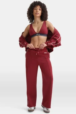 Contrast Piping Track Pant - Vintage Red