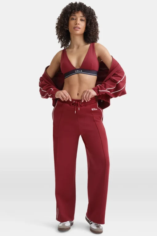 Contrast Piping Track Pant - Vintage Red