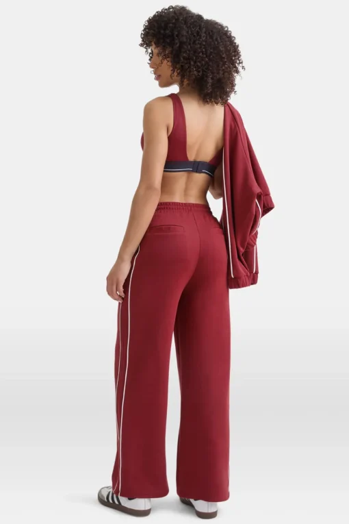 Contrast Piping Track Pant - Vintage Red