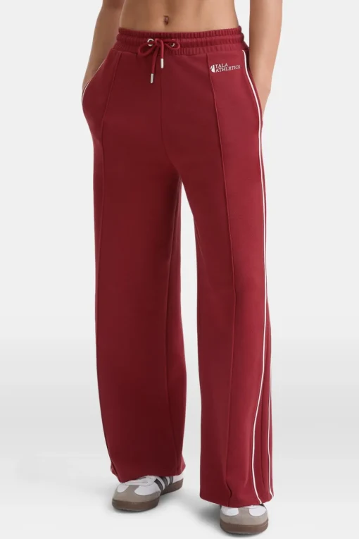 Contrast Piping Track Pant - Vintage Red