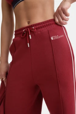Contrast Piping Track Pant - Vintage Red