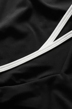 Contrast Wrap Waist Bikini Bottom - Shadow Black And Coconut Milk