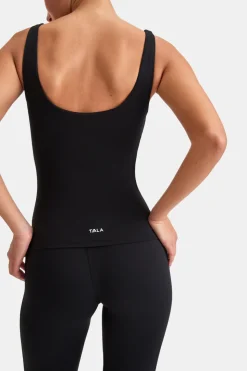 DayFlex Built-In Support Essential Square Neck Vest - Shadow Black