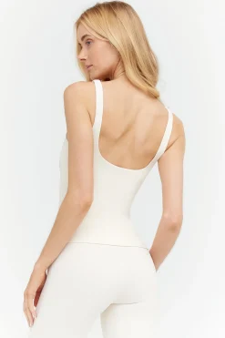 DayFlex Built-In Support Essential Square Neck Vest - Buttermilk