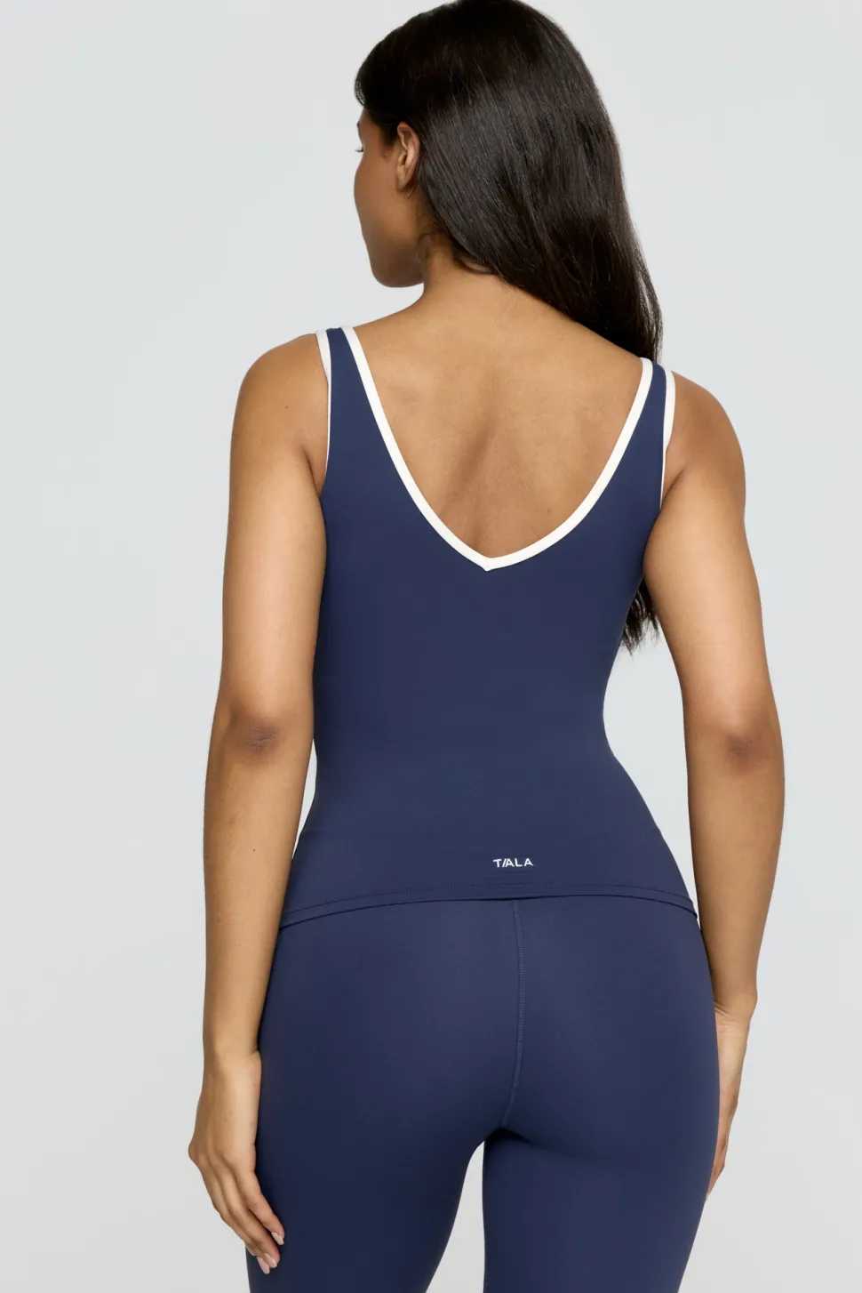DayFlex Built-In Support Plunge Neck Vest - Navy And Buttermilk