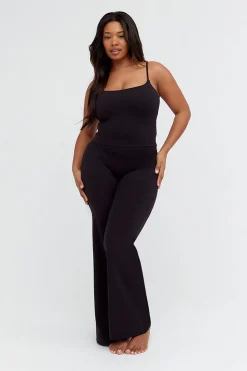 DayFlex Built-In Support Spaghetti Strap Cami Tank - Shadow Black