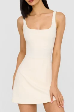 DayFlex Built-In Support Square Neck Active Dress - Buttermilk