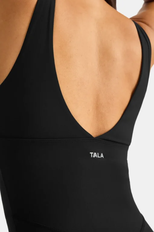 DayFlex Built-In Support V Neck Unitard - Shadow Black