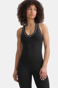 DayFlex Built-In Support V Neck Racer Vest - Shadow Black