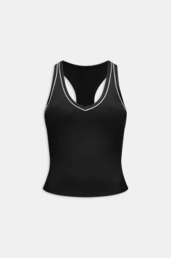 DayFlex Built-In Support V Neck Racer Vest - Shadow Black