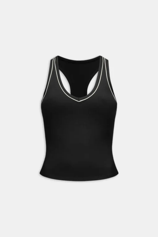 DayFlex Built-In Support V Neck Racer Vest - Shadow Black