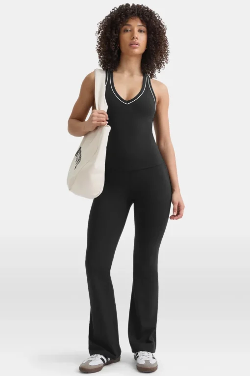 DayFlex Built-In Support V Neck Racer Vest - Shadow Black