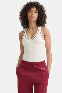 DayFlex Built-In Support V Neck Racer Vest - Ivory