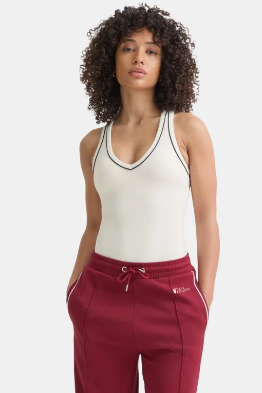 DayFlex Built-In Support V Neck Racer Vest - Ivory