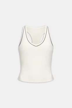 DayFlex Built-In Support V Neck Racer Vest - Ivory