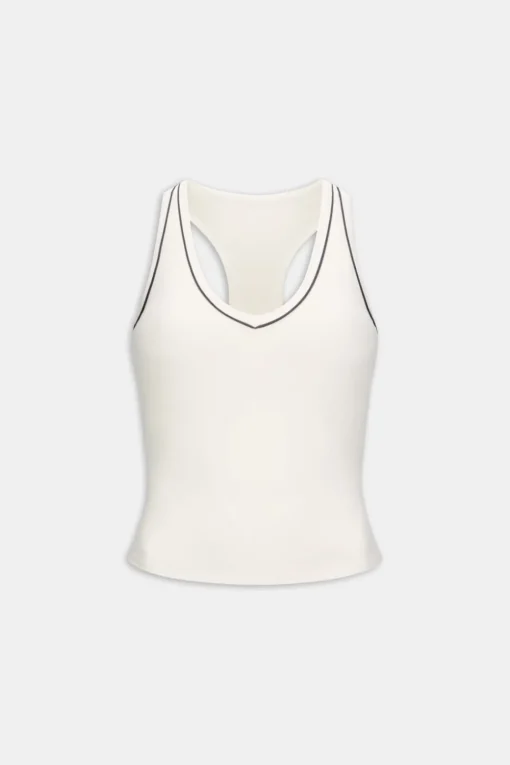 DayFlex Built-In Support V Neck Racer Vest - Ivory