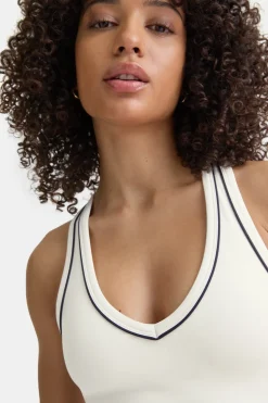 DayFlex Built-In Support V Neck Racer Vest - Ivory
