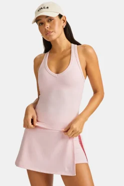 DayFlex Built-In Support V Neck Racer Vest - Ballet Slipper