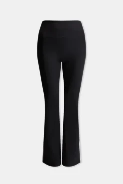 DayFlex Contrast Stripe Side Split Flared Yoga Pant No Front Seam - Shadow Black And Ivory