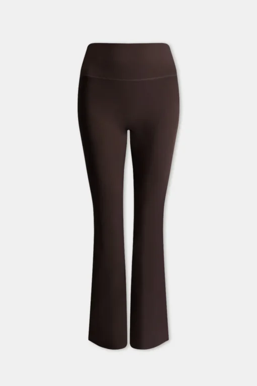 DayFlex Contrast Stripe Side Split Flared Yoga Pant No Front Seam - Americano And Mocha