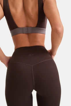 DayFlex Contrast Stripe Side Split Flared Yoga Pant No Front Seam - Americano And Mocha
