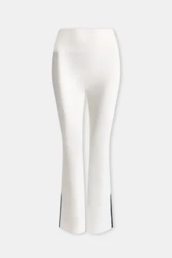 DayFlex Contrast Stripe Side Split Flared Yoga Pant No Front Seam - Ivory And Shadow Black