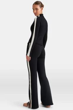DayFlex Contrast Stripe Zip Through Jacket - Shadow Black And Ivory