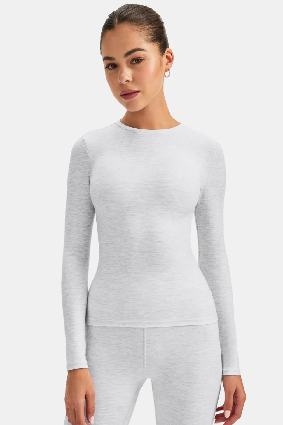 DayFlex Essential Long Sleeve Full Length Top - Grey Marl