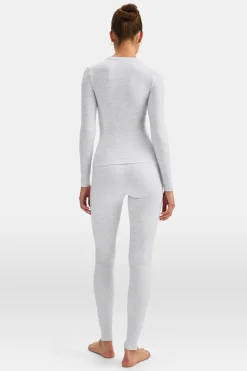 DayFlex Essential Long Sleeve Full Length Top - Grey Marl